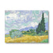 Famous painting of a landscape with cypress trees and a blue sky by Van Gogh
