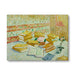 Painting of a room with books and a vase on a table, featuring Van Gogh's signature style.