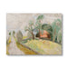 Painting of a landscape with trees and a path on a white background