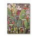 A greetings card print depicting a dense, colorful wildflower and cactus garden scene, shown against a plain white background with a subtle drop shadow.
