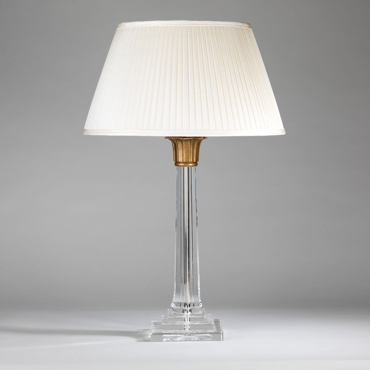 Lotus Column Table Lamp-Brass