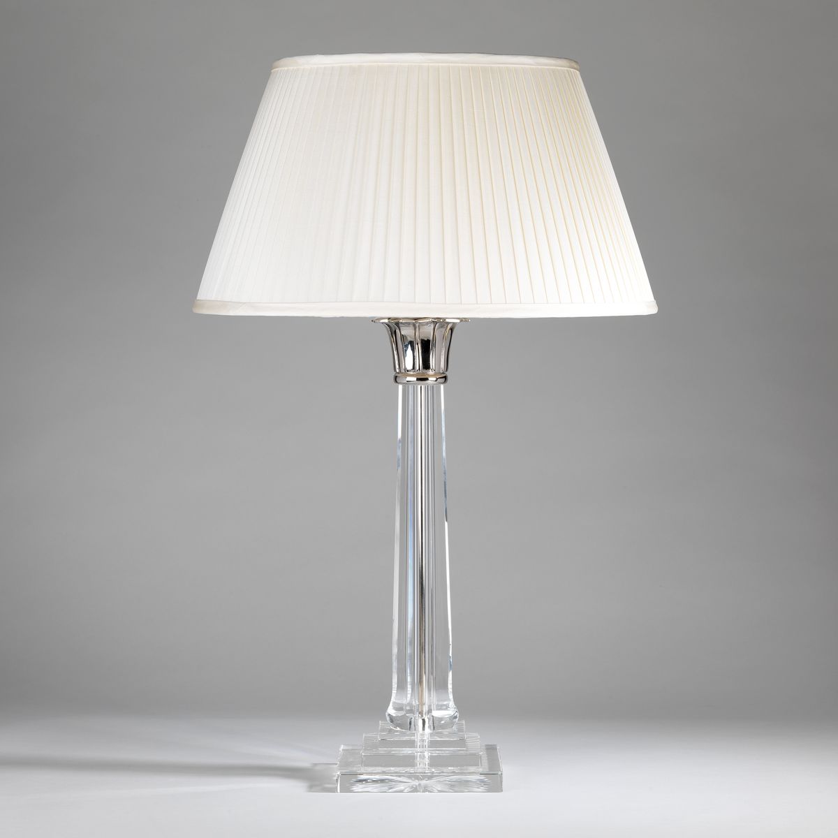 Lotus Column Table Lamp-Nickel