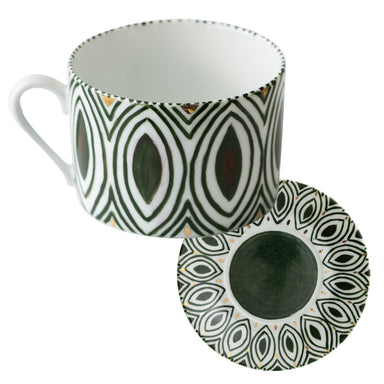 Amande Tea Cup & Saucer - Colour Vert Foncé | Nicholas Engert Interiors