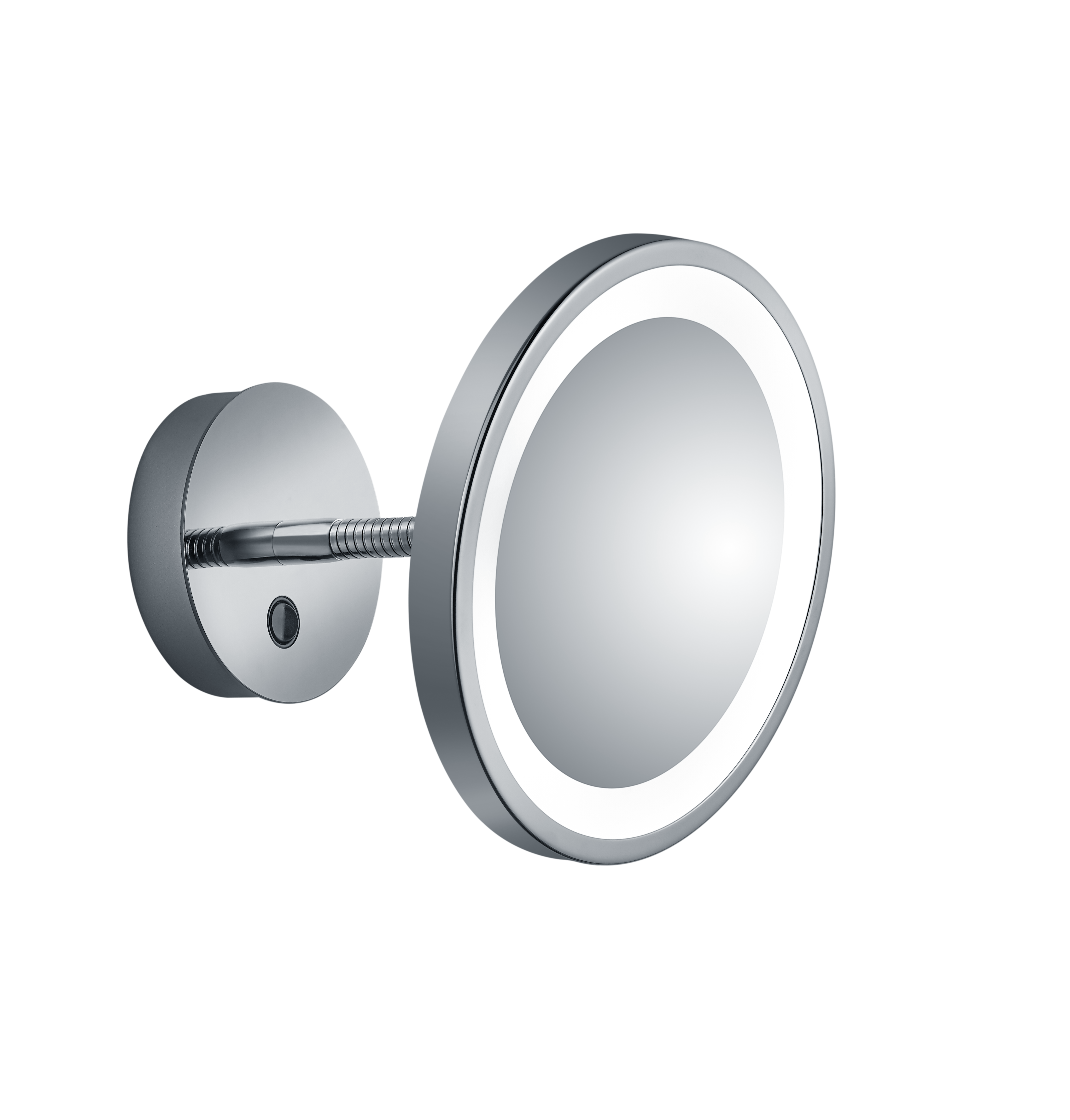 Round Bathroom Chrome Mirror with LED Light