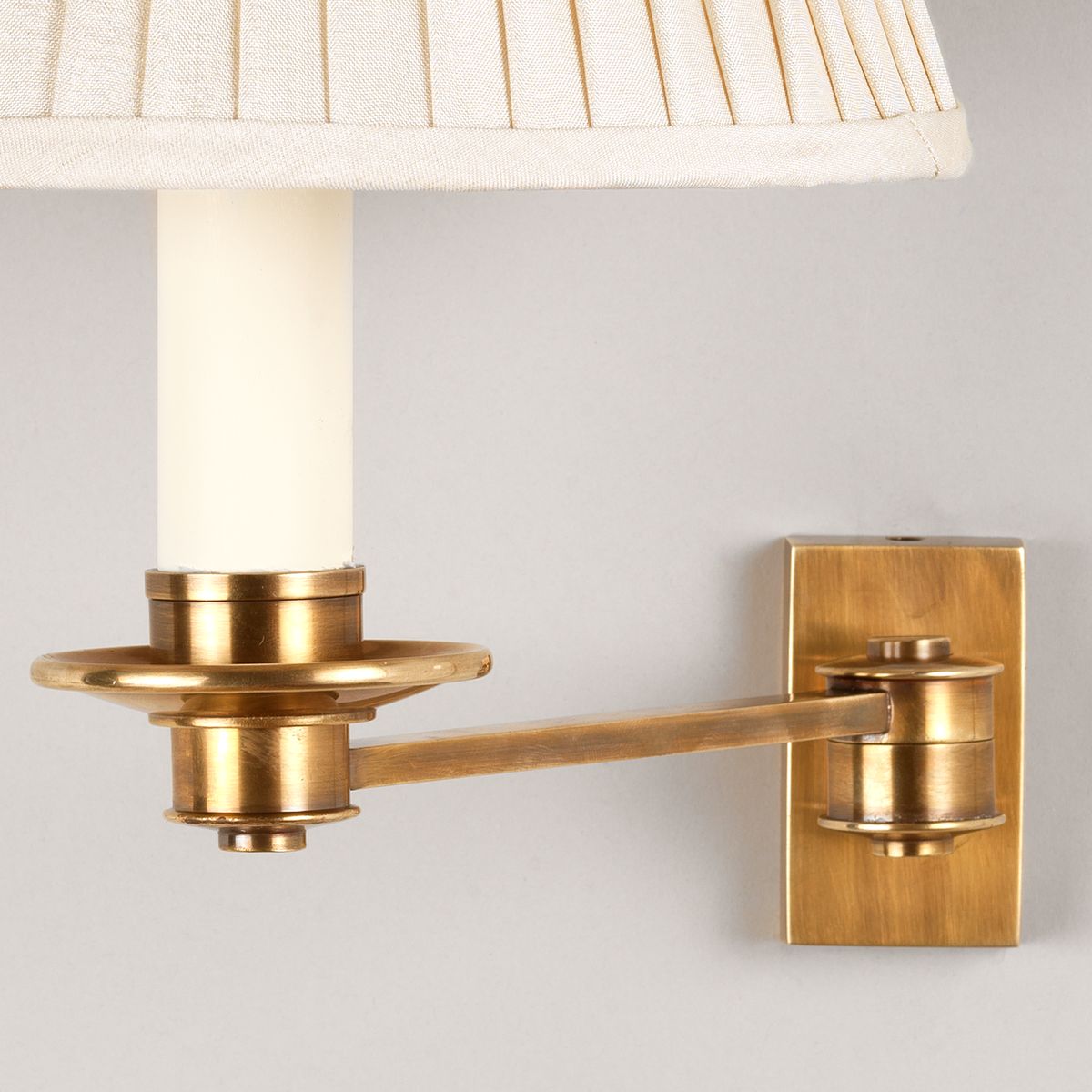 Library Single Arm Wall Light-Brass-Detail