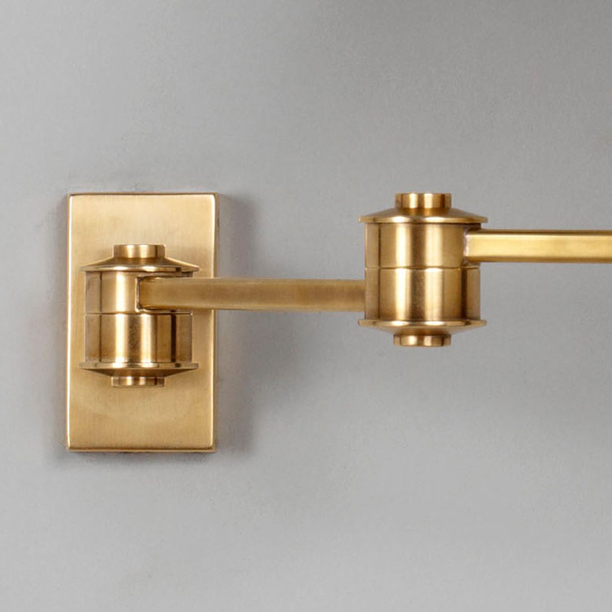 Twin Brass Swing Arm Wall Light Detail