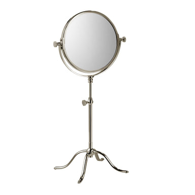 Edwardian Style Nickel Bathroom Shaving Mirror on Stand