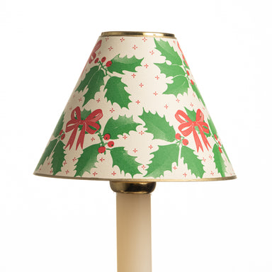 Decorative Candle Shade-Printed Card-Holly & Red Bow Design | Nicholas Engert
