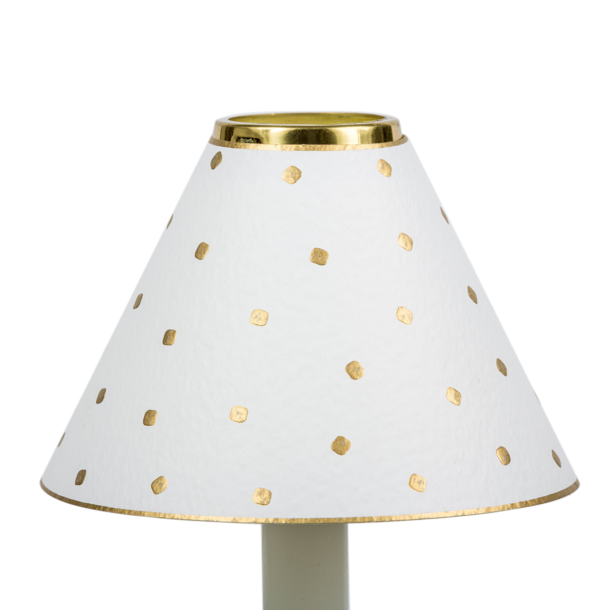 Candle Shade-Embossed-Gold Dots-Ivory | Nicholas Engert
