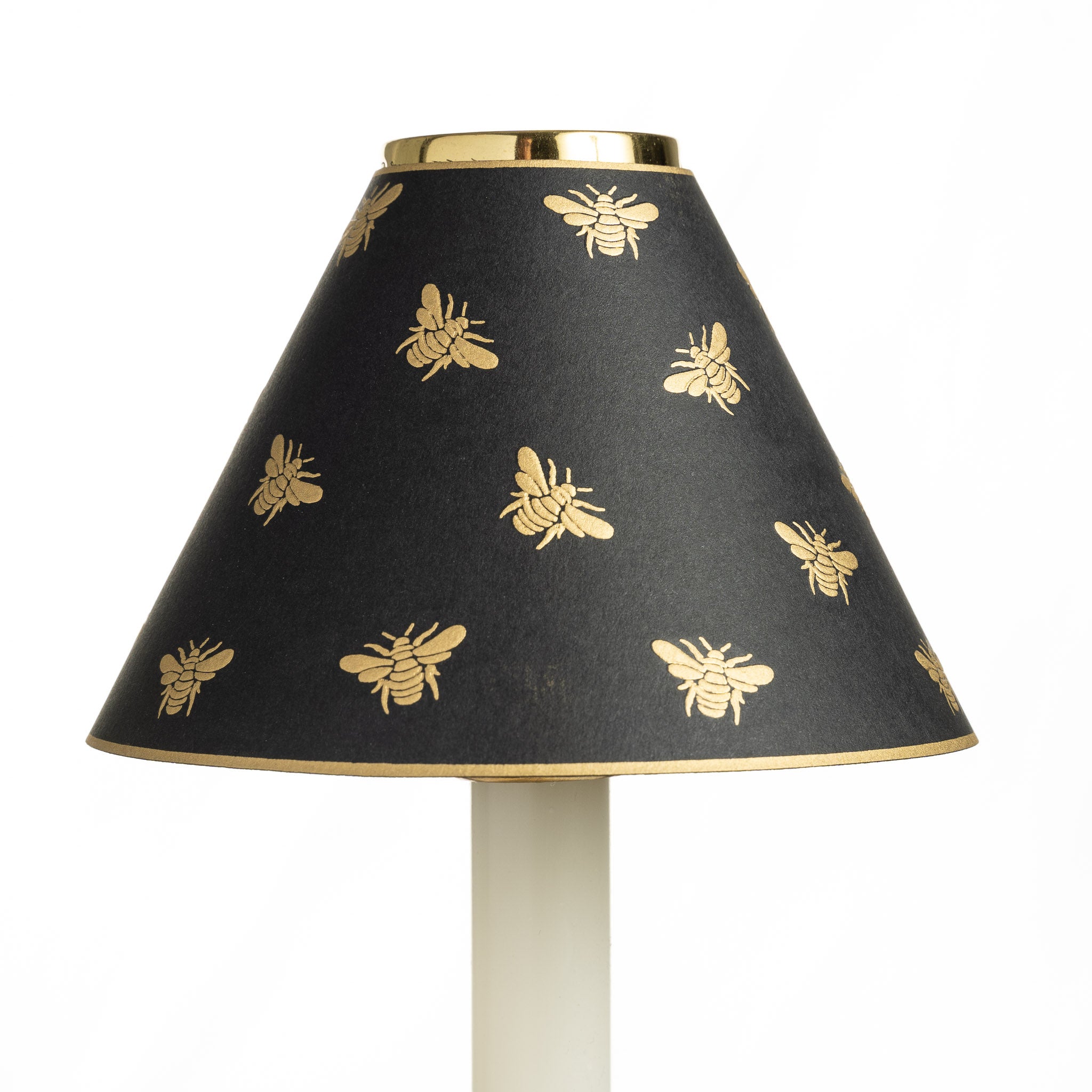 Candle Shade - Gold Embossed Napoleon Bee - Black | Nicholas Engert Interiors