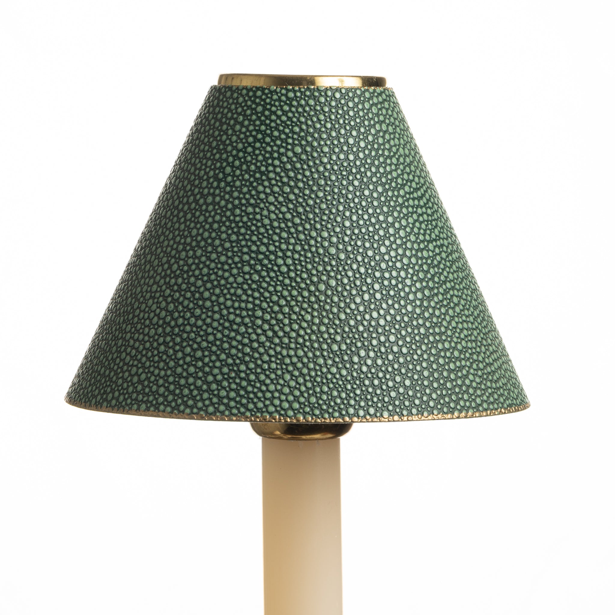 Decorative Candle Shade Shagreen-Green | Nicholas Engert Interiors