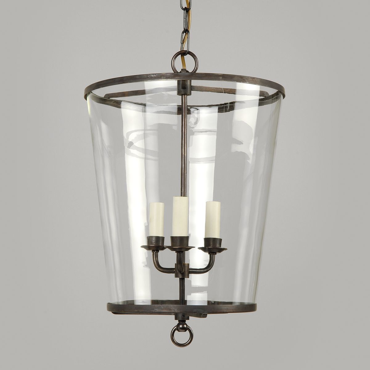 Zurich Lantern-Bronze-Clear Glass