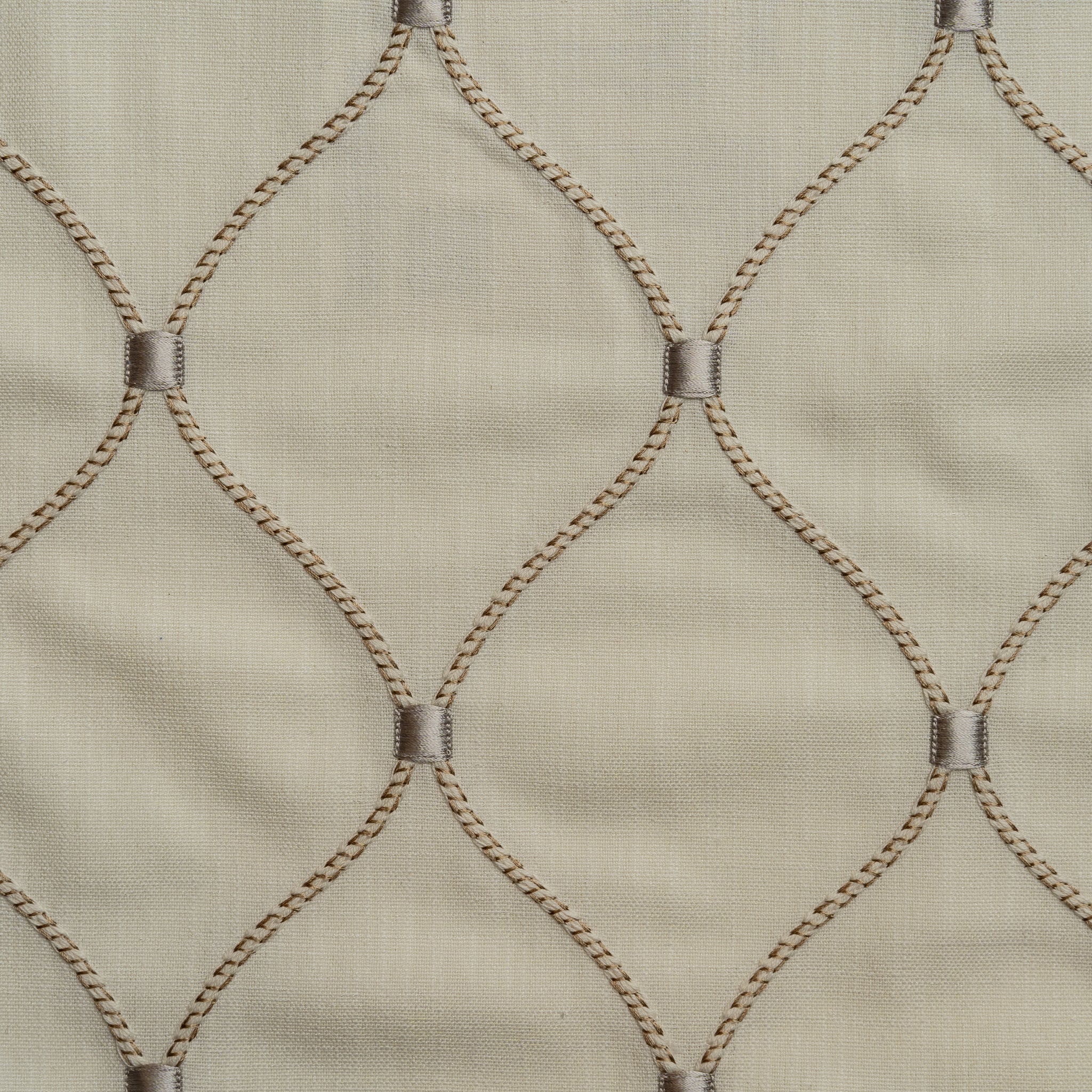 Embroidered Fabric - Jalap Ogee - Cream | Nicholas Engert Interiors