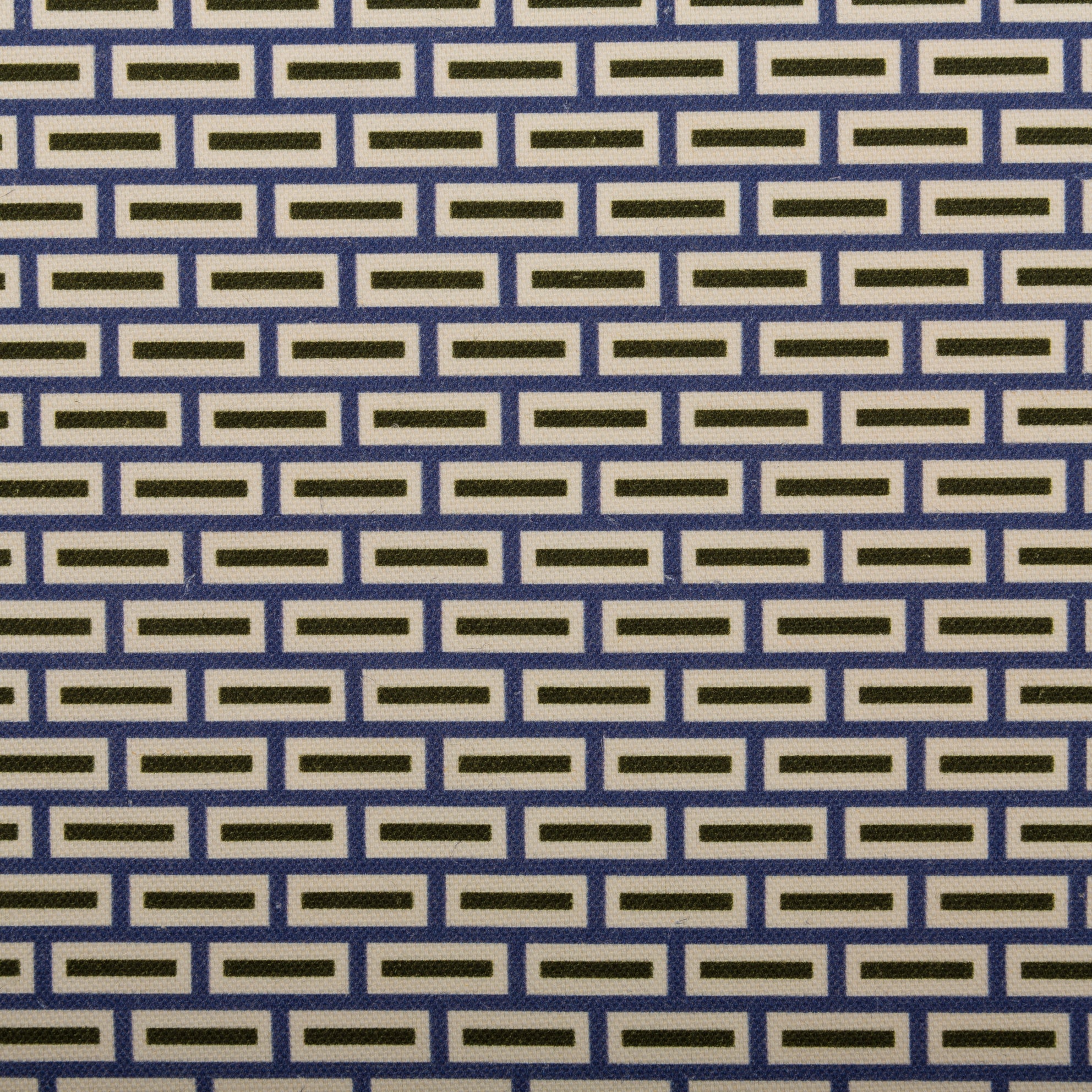 Geometric Print Fabric - Lozenge P05.1/218-LC Grecian Blue/Spinach - Lynton-Cool Coconut