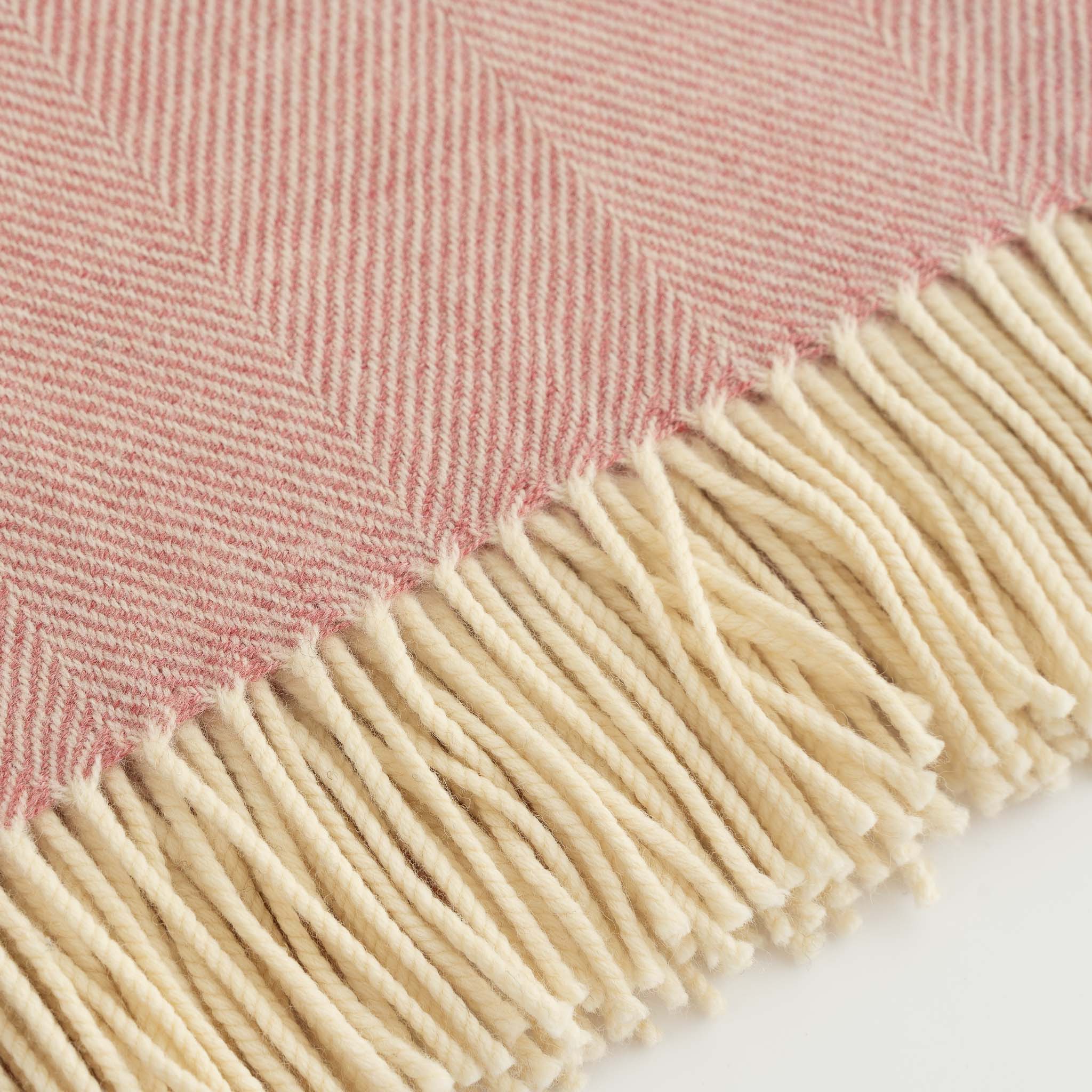 Merino Wool Throw-Dusky Rose Pink - Detail | Nicholas Engert Interiors