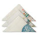 White Folded Linen Table Napkins With Printed Patterns - Set of 3 | Nicholas Engert Interiors