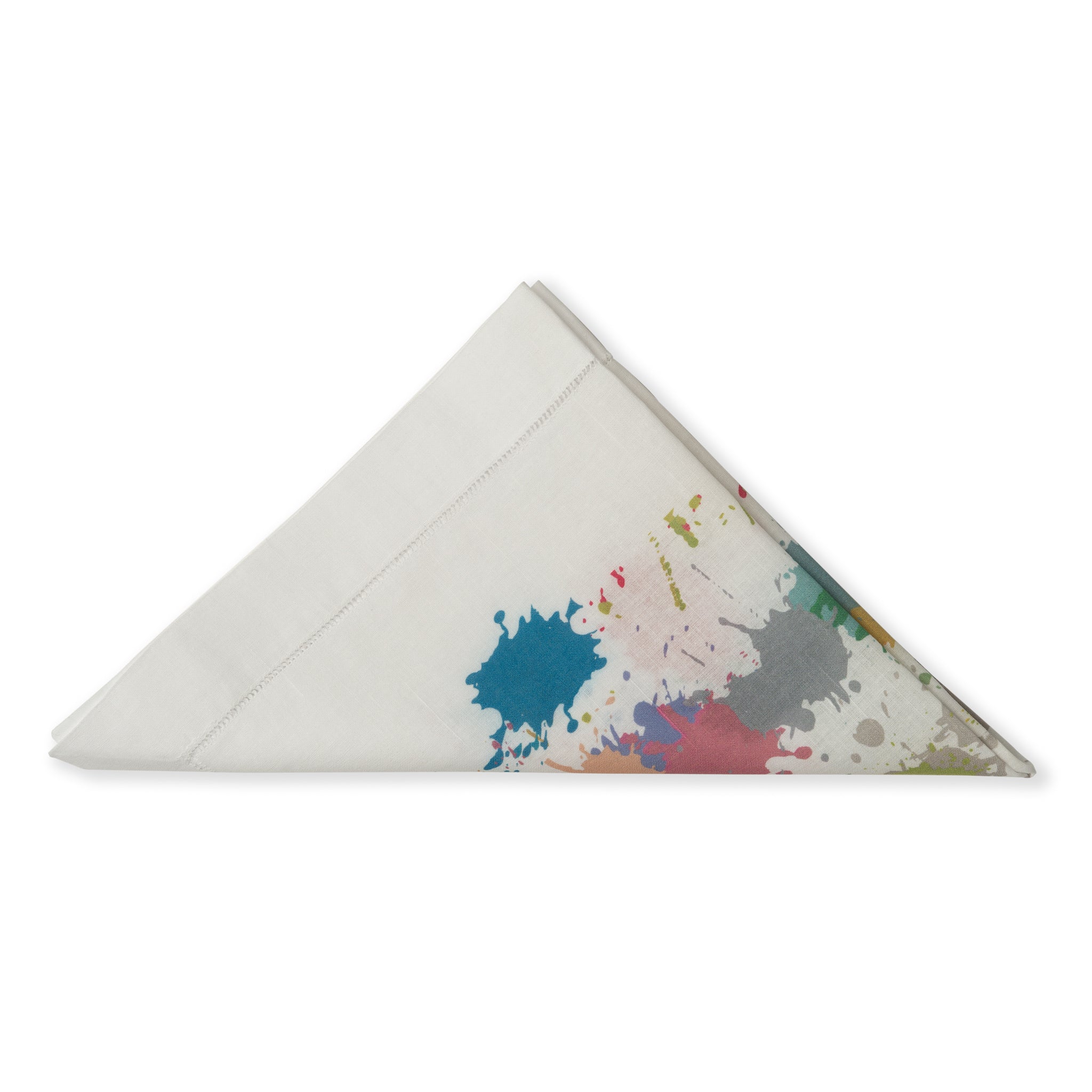 Linen Table Napkins - Paint Splatter - Folded | Nicholas Engert Interiors