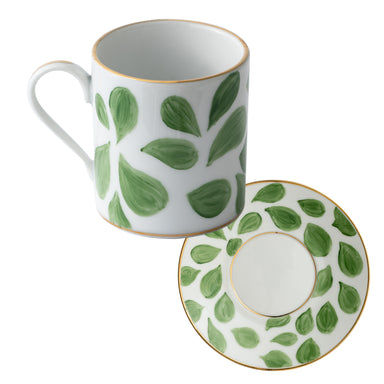 Pétales Coffee Cup & Saucer - Colour Light Green | Nicholas Engert Interiors