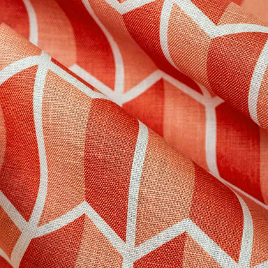 Printed Geometric Fabric - Ryka - Guava | Nicholas Engert Interiors