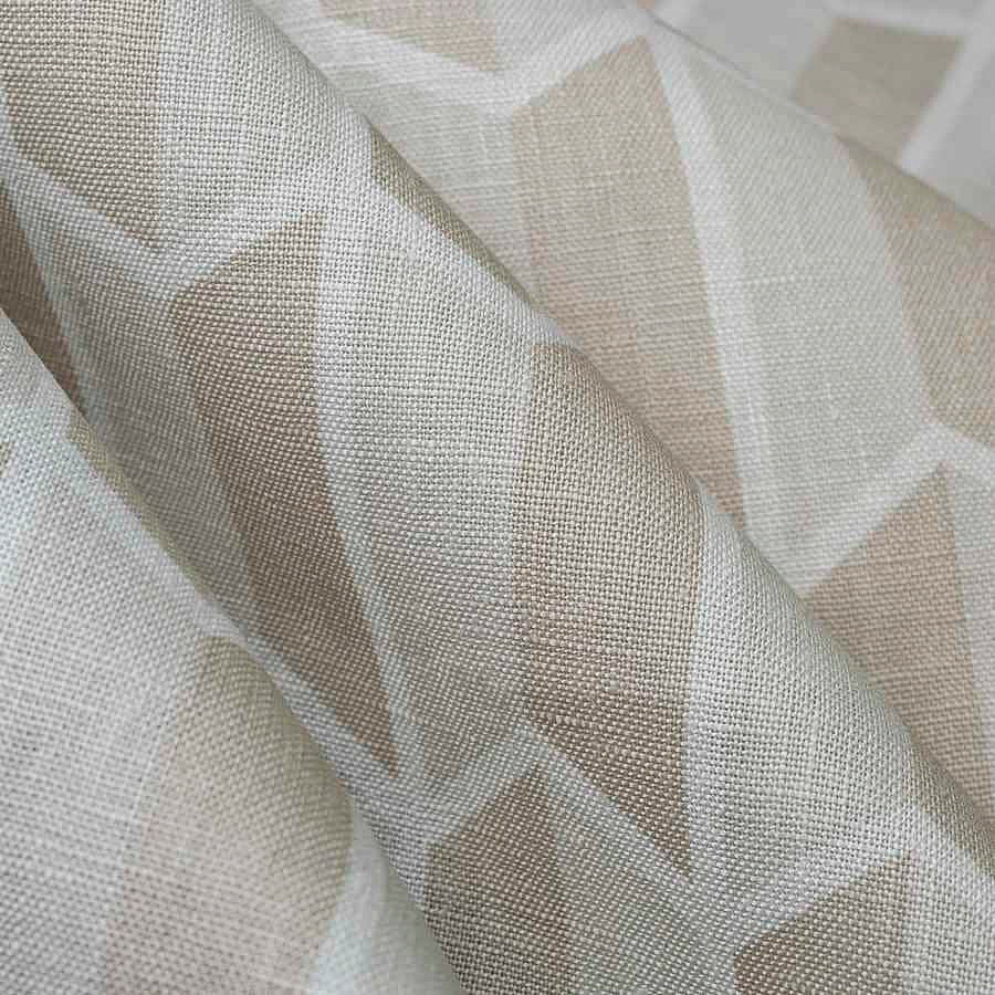 Printed Geometric Fabric - Ryka - Linen | Nicholas Engert Interiors