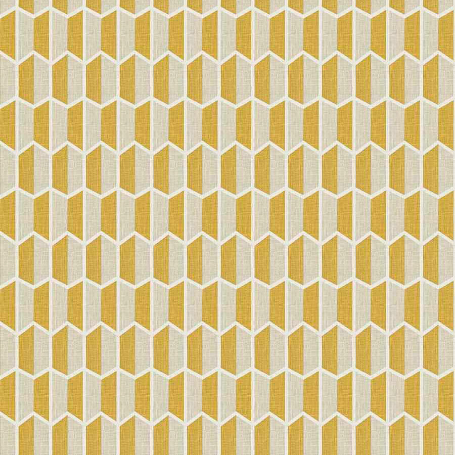 Printed Geometric Fabric - Ryka - Saffron | Nicholas Engert Interiors
