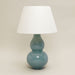Gourd Shaped Vase Table Lamp in Crackled Duck Egg Blue with Linen Laminated Lampshade