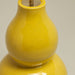 Detail of Gourd Shaped Vase Table Lamp in Crackled Mustard Yellow