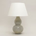 Gourd Shaped Vase Table Lamp in Crackled Stone Colour with Linen Laminated Lampshade