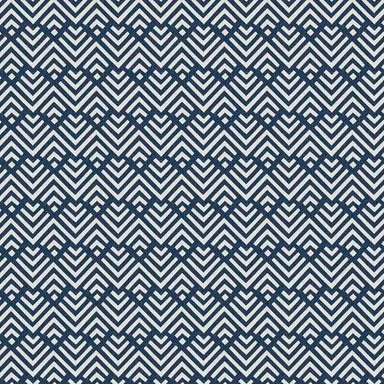 Printed Geometric Fabric - Tanvi - Navy | Nicholas Engert Interiors