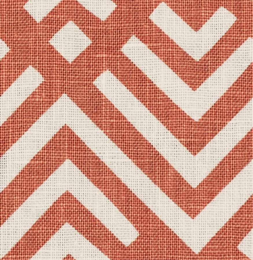 Printed Geometric Fabric - Tanvi - Guava | Nicholas Engert Interiors