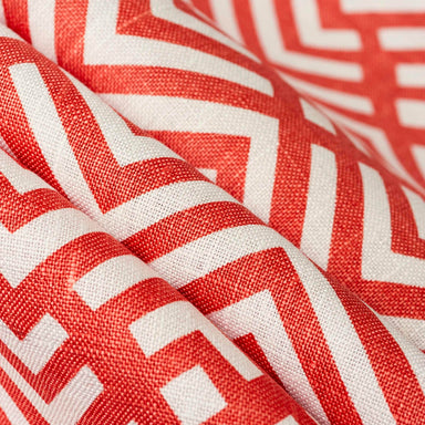Printed Geometric Fabric - Tanvi - Guava | Nicholas Engert Interiors