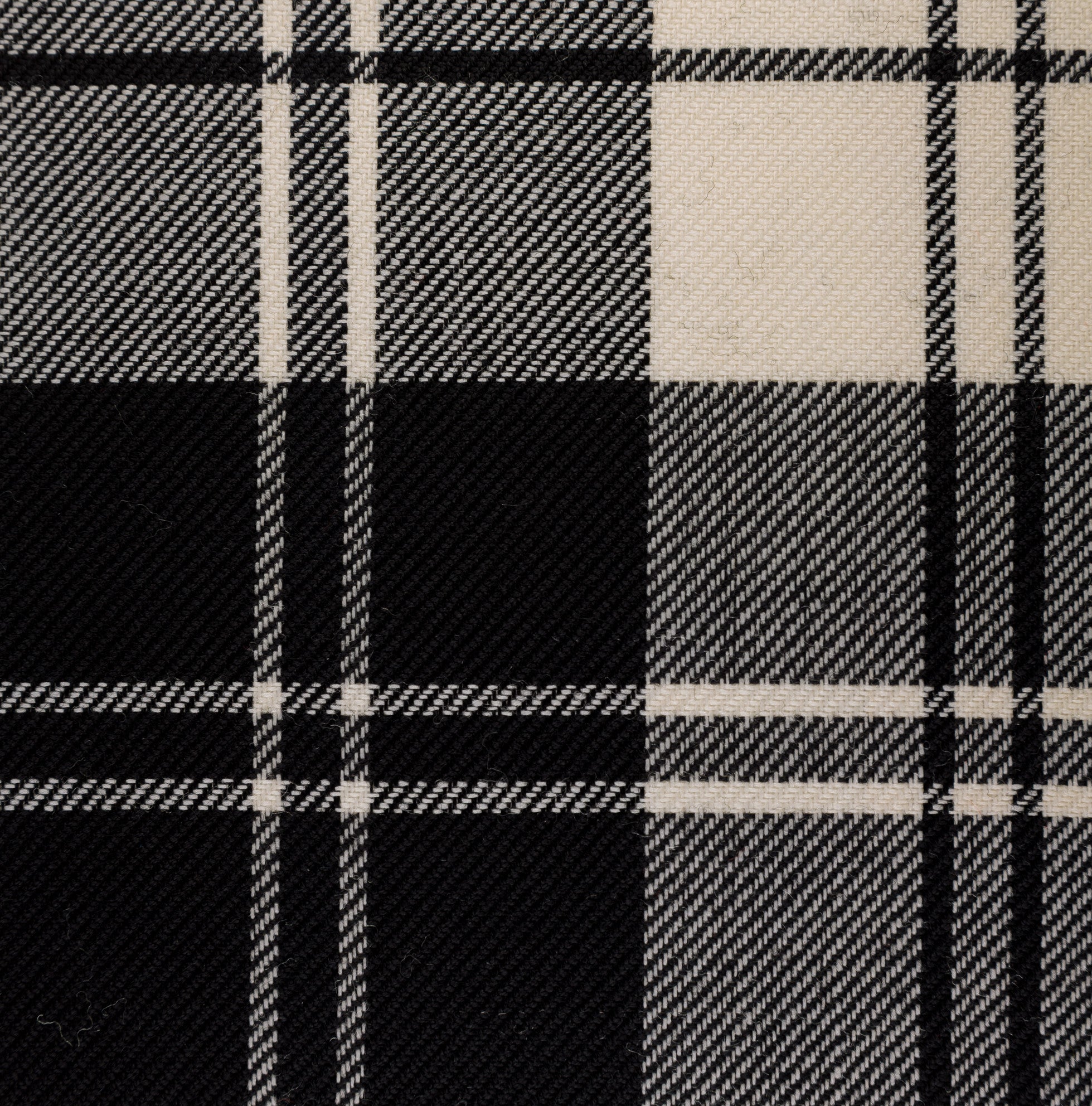 Tartan Fabric - Erskine Black-White