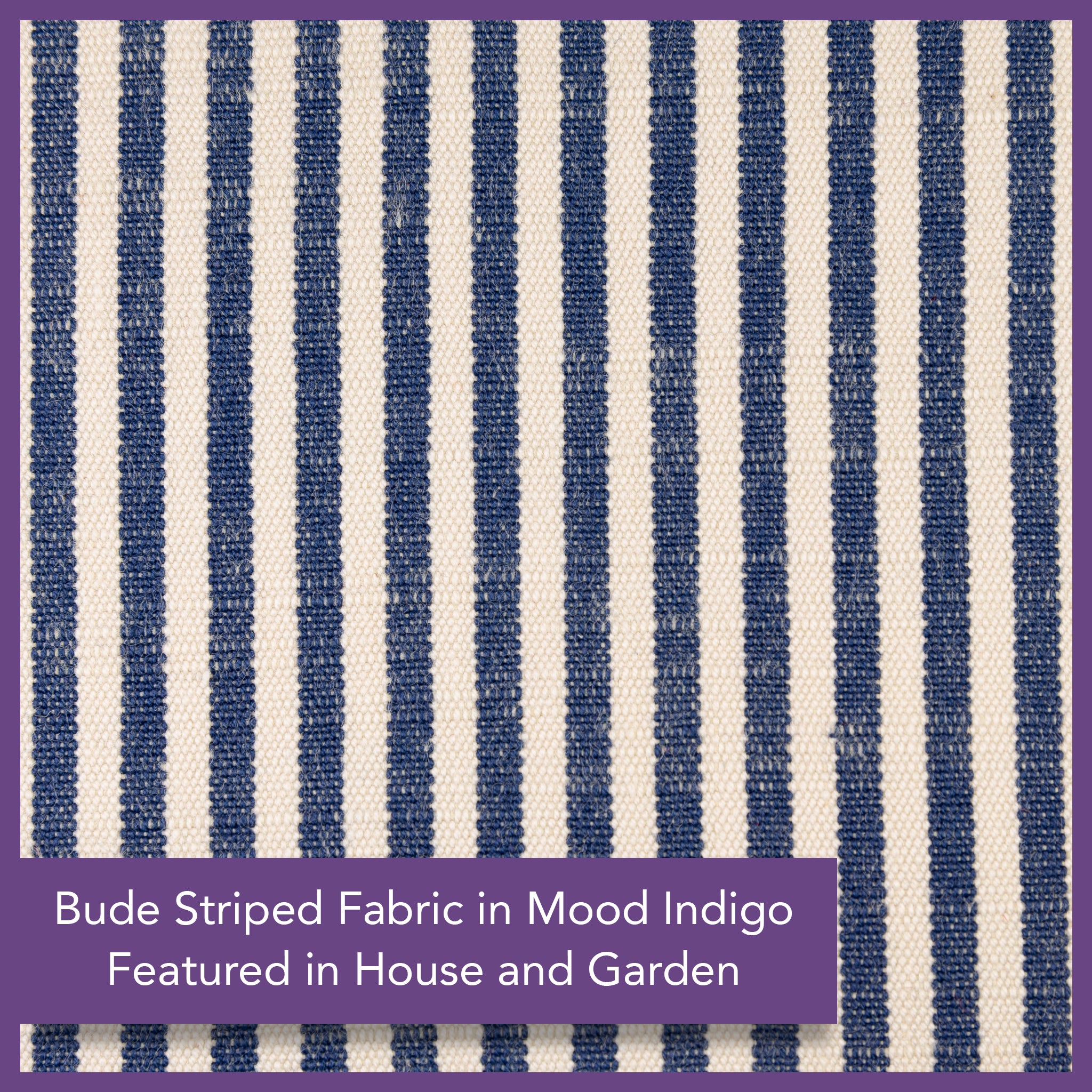 Woven Striped Fabric - Bude - Mood Indigo