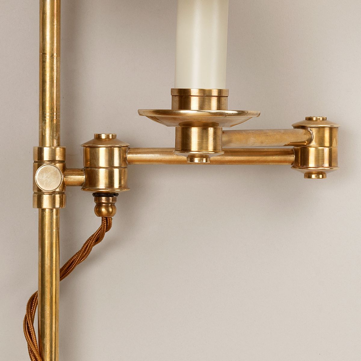 Oban Rise and Fall Wall Light-Polished Brass-Detail | Nicholas Engert Interiors