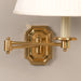 Billington Swing Arm Wall Light - Polished Brass  with Cream Shade Detail
