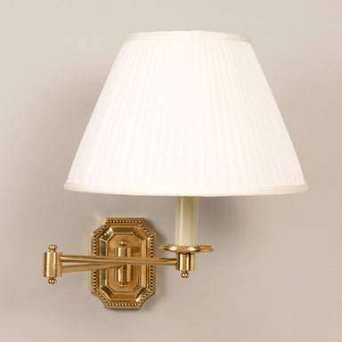 Billington Swing Arm Wall Light - Polished Brass  with Cream Shade