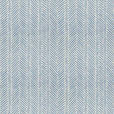 Printed Geometric Fabric - Ziggy - Bluebell | Nicholas Engert Interiors