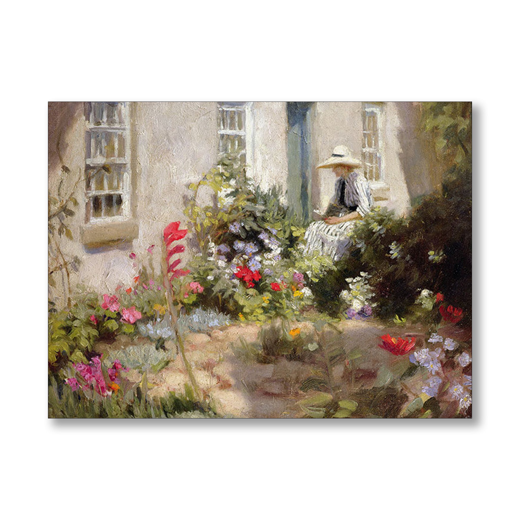 Woman Reading in a Garden by Harold Harvey | Nicholas Engert Interiors