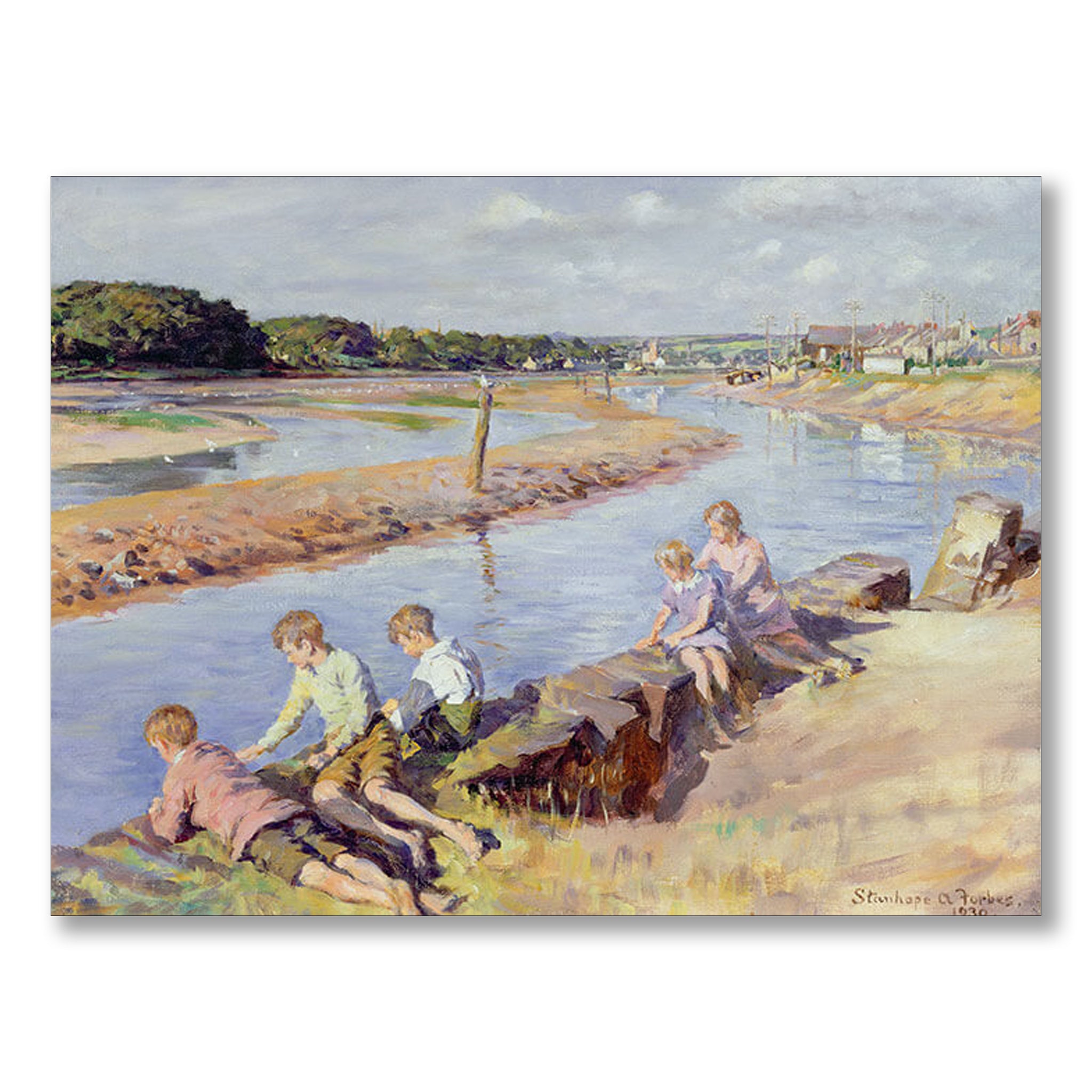 Young Anglers at Hayle, 1930 by Stanhope Alexander Forbes | Nicholas Engert Interiors